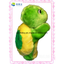 Funny marioneta de felpa de la tortuga verde para el proveedor de juguetes niños